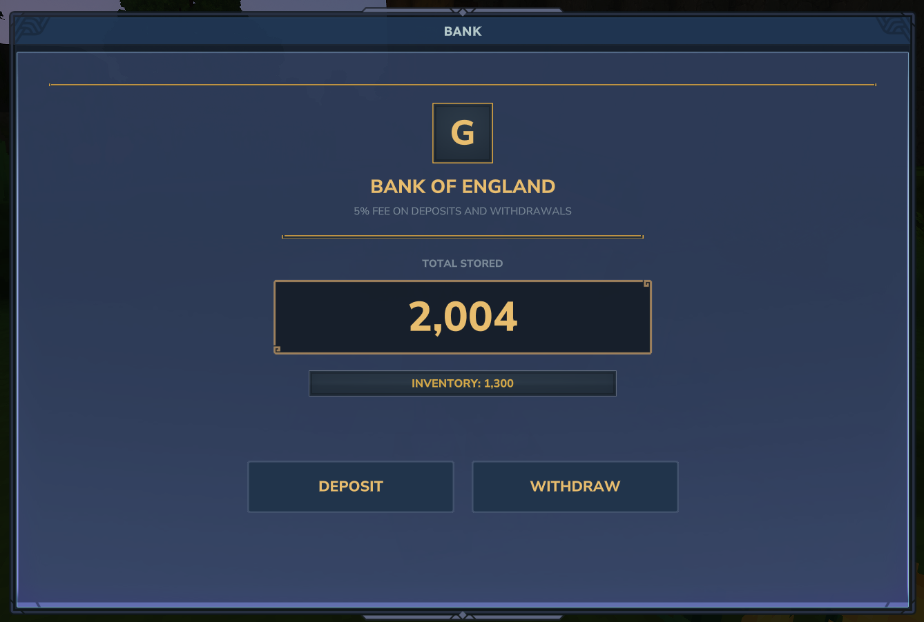 Bank UI deposit screen